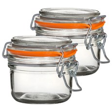 utopia 扣式玻璃密封罐 橘色 125ml 密封防潮 零食罐 收納罐 2個