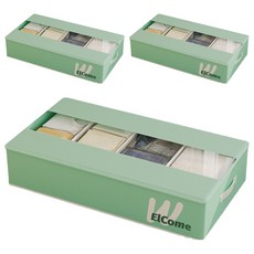 小麥購物 可折疊沙發床底收納盒 L2371, 淺綠色, 3個