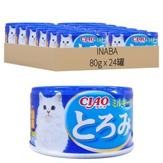 INABA CIAO 啾嚕 多樂米特濃湯罐, 鰹魚 + 雞肉 + 柴魚片, 80g, 24罐