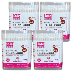 Safe 安適嚴選 幼童細紙軸掏耳棉棒 天然純棉柔軟舒適 6-11歲適用 200支 800支, 4盒