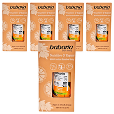 babaria 多效髮絲滋養修護噴霧, 奇亞籽+甜橙, 摩洛哥堅果油, 馬魯拉油, 150ml, 5瓶