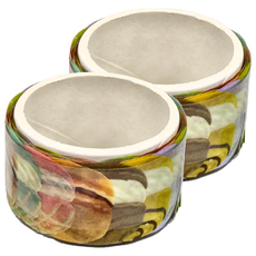 德德小品集 馬卡龍系列 紙膠帶 Set, 韓國製 和紙材質 裝飾用 150枚入, 2捲