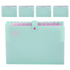 Abern 12格微笑馬卡龍活頁夾, 薄荷綠, 5本
