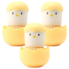 葉子小舖 勤奮小雞洗碗刷 黃色, 1入, 3個