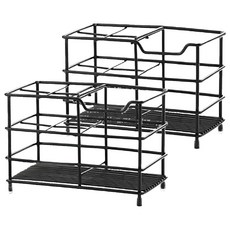 艾米購物 304不鏽鋼牙刷架4格 浴室收納好幫手 簡約時尚設計 壁掛/檯面兩用 輕鬆整理盥洗用品, 黑色, 2個