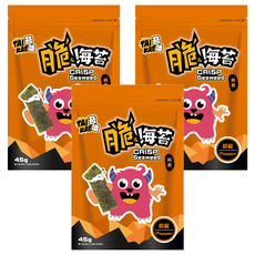 苔嗑 脆海苔-胡椒風味 45g 純素食品 非油炸, 3包
