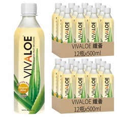 VIVALOE 纖薈 原味蘆薈風味飲 寶特瓶, 500ml, 24瓶