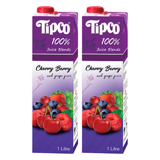 Tipco 100%櫻桃莓果綜合果汁, 1L, 2瓶