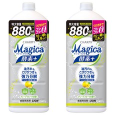 LION 獅王 CHARMY Magica 納米除菌酵素洗潔精 補充瓶 檸檬口味 880ml, 2瓶