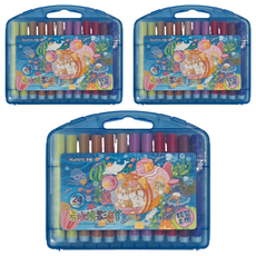 PENROTE 筆樂 柴語錄 24色 易水洗 彩色筆, 藍色, 3盒