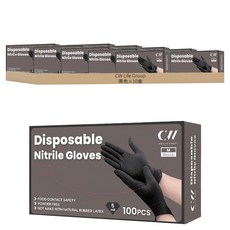 CW life 可營生活選物 一次性丁腈手套 5.5g, M, 黑色, 10盒