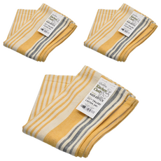 DULTON 100%印度綿 家事布 擦拭巾 70 x 50cm 黃色/海軍藍, 3個