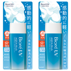 biore 蜜妮 台灣公司貨 含水防曬清透水凝露 spf50+ pa++++, 90ml, 2瓶
