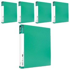 二孔PP圓型夾 A4, 綠色, 5入