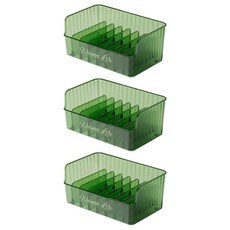 橡合杉 家用多功能調味品分格/油鹽醬醋儲物收納盒, 墨綠色, 3個