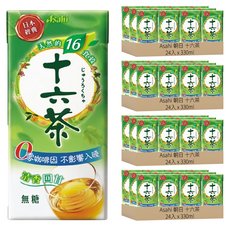 Asahi 朝日 十六茶, 經典無糖, 零咖啡因, 清香回甘, 330ml, 96入