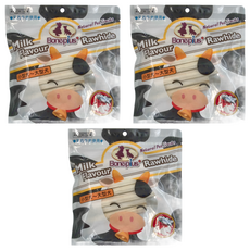 Boneplus 天然潔牙棒 5英寸, 牛奶/牛皮, 245g, 3包