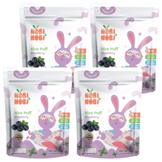 NOBI 彎彎米菓 6個月以上 寶寶米餅, 藍莓, 40g, 4包