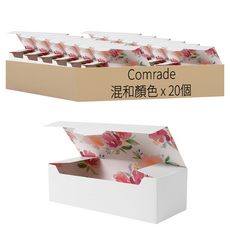 花朵圖案包裝盒, 白色, 20個