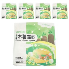 MINISO 名創優品 白月光木薯貓砂 碳晶除臭, 1.25kg, 5包
