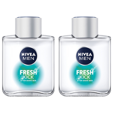 NIVEA 妮維雅 男士鬍後護膚乳液 Fresh Kick 薄荷&仙人掌水 清爽保濕, 100ml, 2瓶