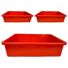 震嶸塑膠 650密林 置物籃/收納籃 聚丙烯(P.P), 60 x 48 x 16cm, 紅色, 3個