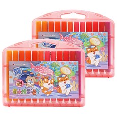 PENROTE 筆樂 柴語錄24色易水洗彩色筆, 粉紅色, 2盒