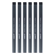 sun-star square long eraser PVC塑膠 筆型設計 日本製, 炭墨黑, 6個