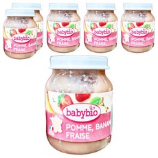 babybio 有機果泥 香蕉草莓, 130g, 6罐