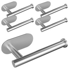 AHOYE 免打孔304不鏽鋼捲筒衛生紙, 鐵色, 5個