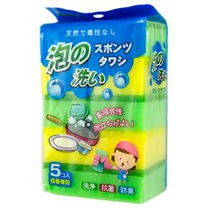 ezHome 海綿菜瓜布 雙面設計 強力去污, 1包, 5個