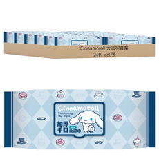 Cinnamoroll 大耳狗喜拿 Sanrio 三麗鷗 加厚手口柔濕巾 加蓋, 1入, 24包