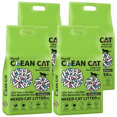 Purré Clean Cat 乾淨貓混合貓砂 6L, 4包, 綠茶