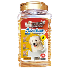 A star潔牙嚼嚼棒 牛奶 S號/M號, 起司, 1.55kg, 1桶