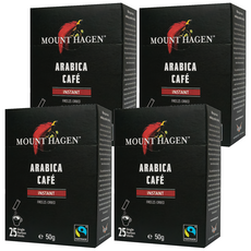 MOUNT HAGEN 公平貿易即溶咖啡粉 阿拉比卡咖啡 50g 冷凍乾燥, 2g, 25包, 4盒