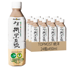 TOPMOST 統洋 有機有糖黑豆漿 450ml 標準濃度加量暢飲, 24瓶