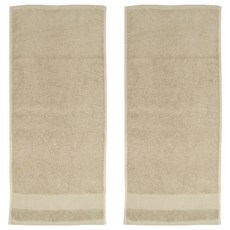 SIMPLE HOUSE 簡單工房 美國棉雅致緞檔毛巾, 吸濕透氣 32支雙股紗, 灰藍/淺棕 可選, 淺棕色, 2條