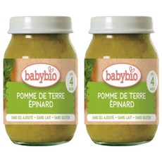 babybio 洋山芋菠菜蔬菜泥, 130g, 2罐