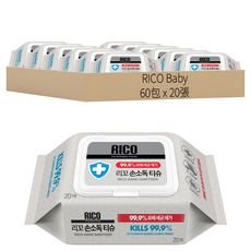 RICO Baby 消毒濕紙巾, 1入, 60包