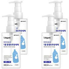 i.Ogam 奶瓶廚房泡沫洗潔清 無香 食品添加劑成分 溫和安全, 500ml, 4瓶
