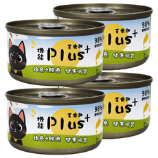 NiceU毛樂趣 D號罐 腸胃Plus+, 混合口味(鮪魚/旗魚), 80g, 4罐