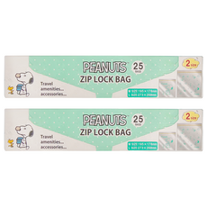 PEANUTS 史努比 夾鏈袋 綠款, M 15入 + L 10入, 25入, 2盒