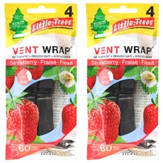 Little Trees 小樹香片 隱形芳香夾 4入, 草莓, 2袋
