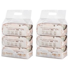 Roaze 柔仕 嬰兒純水濕紙巾 80張, 3包, 2袋