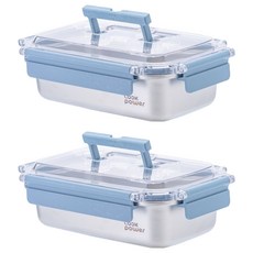 cook power 鍋寶 藍提系列 可微波316不鏽鋼提把保鮮盒 600ml, 單品, 2個