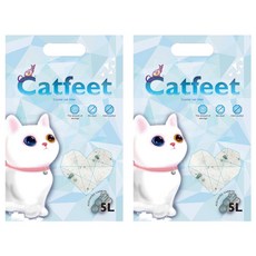 Catfeet 除臭水晶貓砂, 矽膠貓砂, 大量吸收排泄氣味, 活性碳, 5L, 2包
