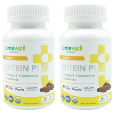 時光安好 玻玻亮葉黃素複方膠囊2罐組 (60顆/罐) 美國專利葉黃素 Omega-3 蝦紅素 玻尿酸, 2罐