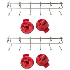 Lassley MAGIC 彩色強力吸盤多功能雙掛架，ABS樹脂/PA橡膠材質，承重6KG, 桃色, 2個