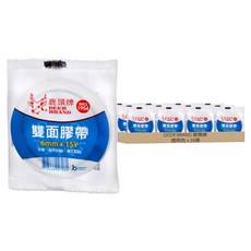 DEER BRAND 鹿頭牌 薄型手撕雙面膠帶 DFS3 6mm x 15Y, 透明色, 16捲