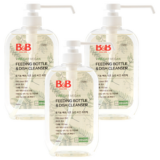 B&B 奶瓶餐盤洗潔精 600ml，含樹梅醋，純素, 3瓶